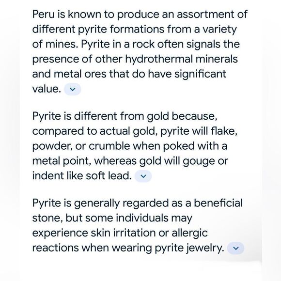 Pyrite Natrual Stone From Peru (10 oz.) Beautiful Gold Colored Specimen - Picture 13 of 13